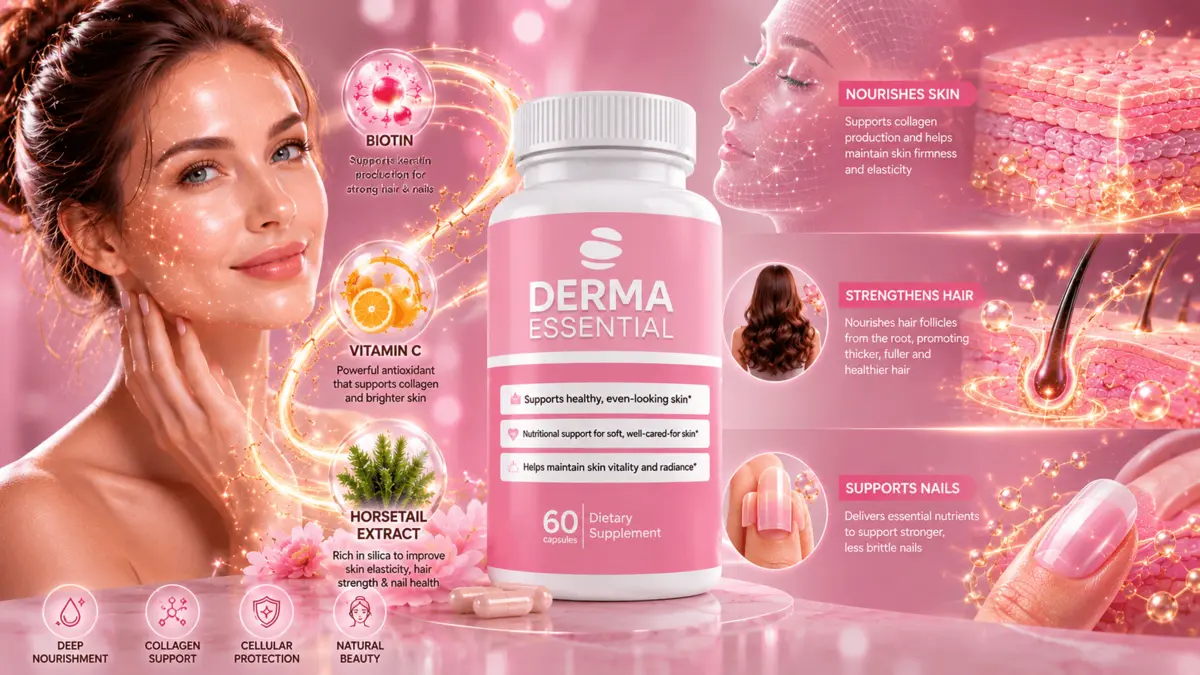 Derma Essential mechanism supporting collagen hair follicles and nail strength